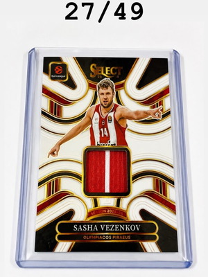 2025-26 Panini Select Euroleague Sasha Vezenkov White Prizm 2 Color Patch 27/49