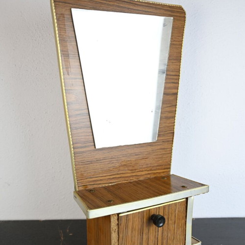 Vintage mirror with drawer midcentury, used, 43 cm height