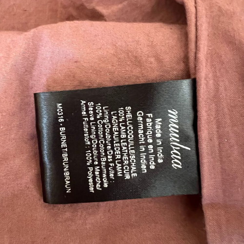 Muubbaa leather jacket new, burgundy, size S