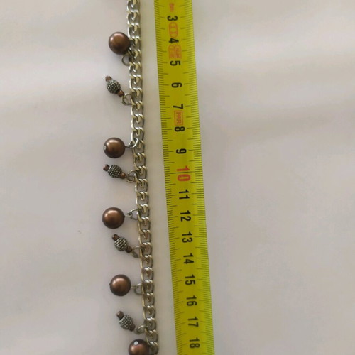 Handmade bracelet like new with 6 brown pearls and brown beads