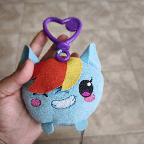 My Little Pony Rainbow Dash clip keychain plush toy used Hasbro 2017