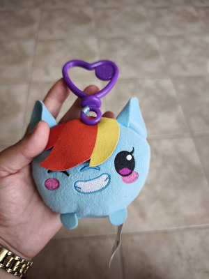 My Little Pony Rainbow Dash clip keychain plush toy used Hasbro 2017