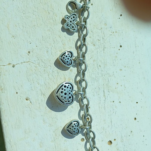Folli Follie silver vintage bracelet like new with enamel and rubies