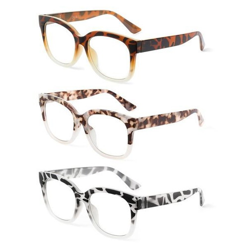 JM women's reading glasses with blue light filter, set of 3, +3.5