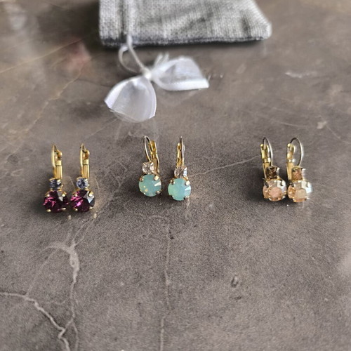 Gold earrings pair like new with clip stainless steel plating