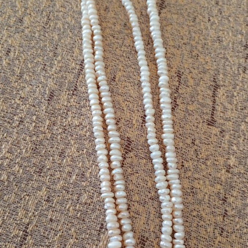 Double strand necklace of natural raw pearls like new