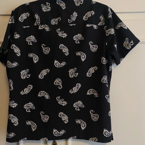 Jack & Jones men's black paisley print shirt slim fit size S new