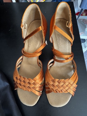Fok Dance Latin Dance Shoes EU Size 37, like new, orange copper