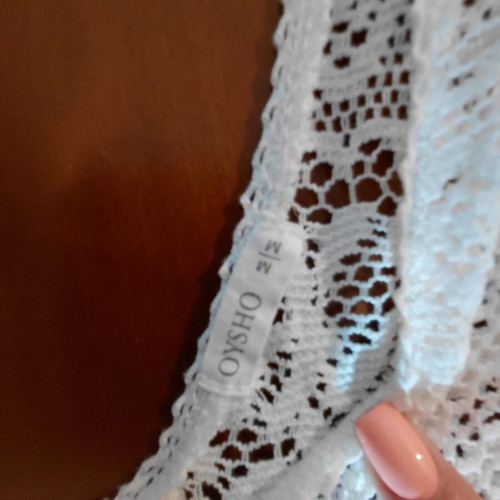 Oysho maxi beach dress used, white with side slits