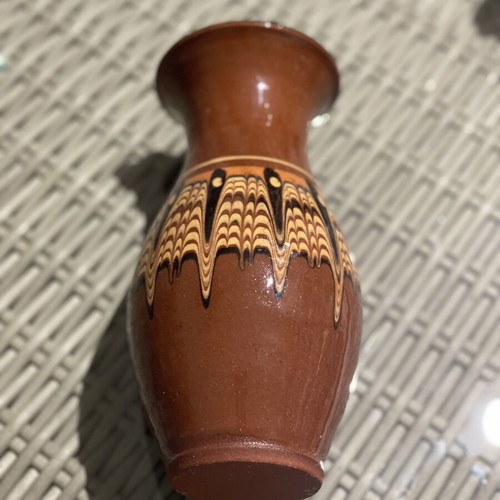 Handmade traditional clay vase with character