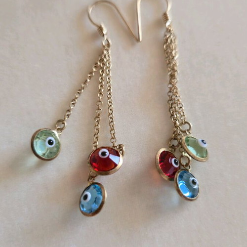 Earrings matakia used, 925 silver gold plated