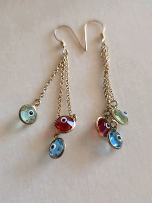 Earrings matakia used, 925 silver gold plated