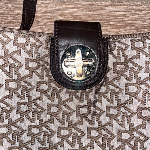 DKNY cross body bag used, beige and brown