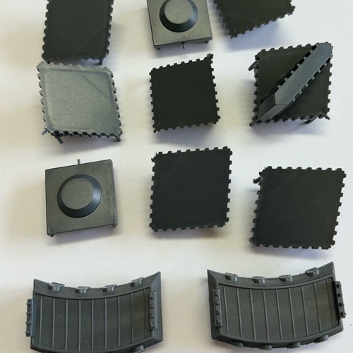 MB Games Hotel parts used, 11 roofs and 11 building bases