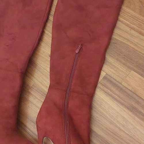 Burgundy over the knee boots Tsakiris Mallas like new, size 40