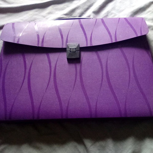 Plastic briefcase used, purple