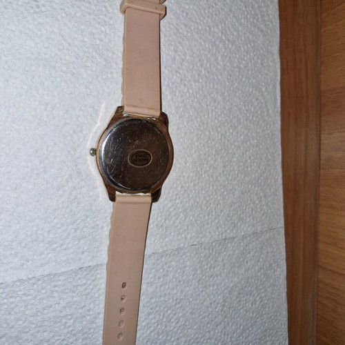 Quartz watch used with rhinestones and mustache, beige