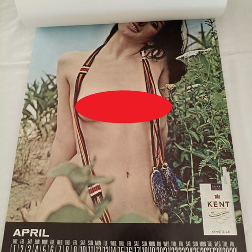 Kent Newport True rare 1971 wall calendar with semi-nude models like new