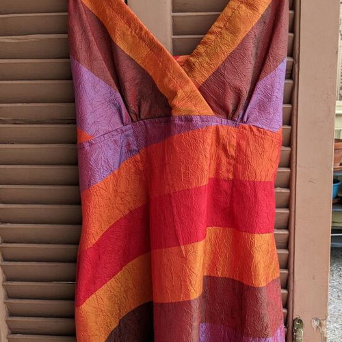 Boho summer dress Nid d’ Abeille like new, purple and orange, size M