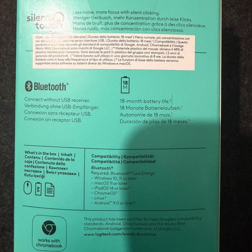 Logitech M240 Silent Bluetooth Mouse graphite, new