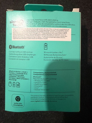 Logitech M240 Silent Bluetooth Mouse graphite, new