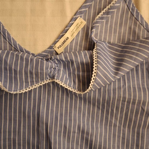Pull & Bear blouse new, white and blue, size XS
