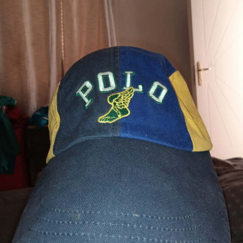 Ralph Lauren Polo baseball cap size XL like new, blue with yellow panels