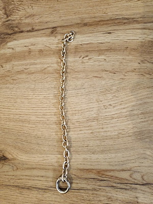 Cable link chain bracelet unisex, like new, gold tone