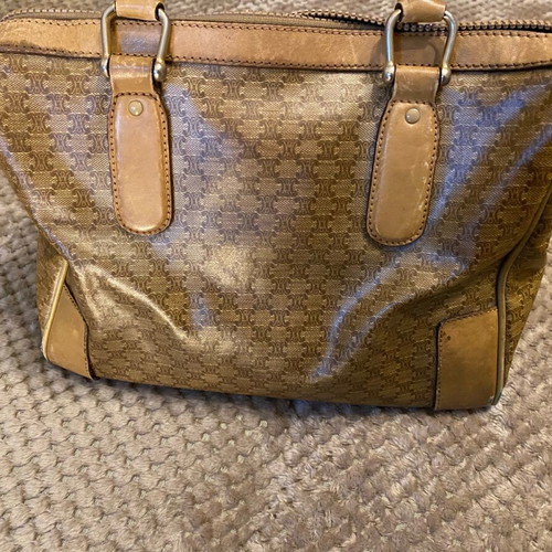 Celine vintage auth handbag used, beige