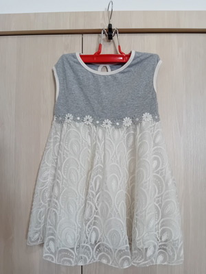 Children's dress like new, gray and white, ages 2-3