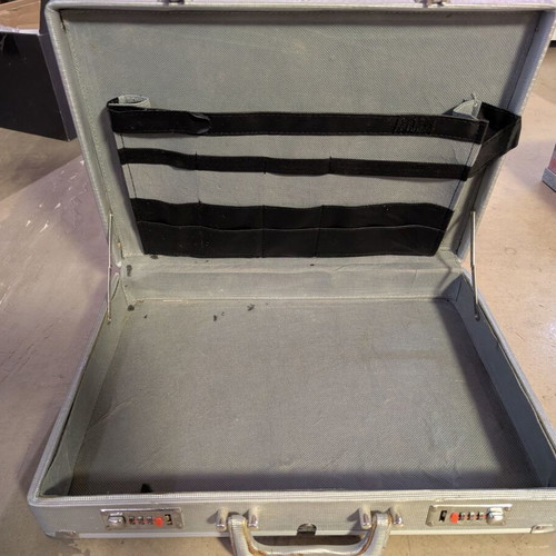 Briefcase used with double combination locks, gray, 45x10x33 cm