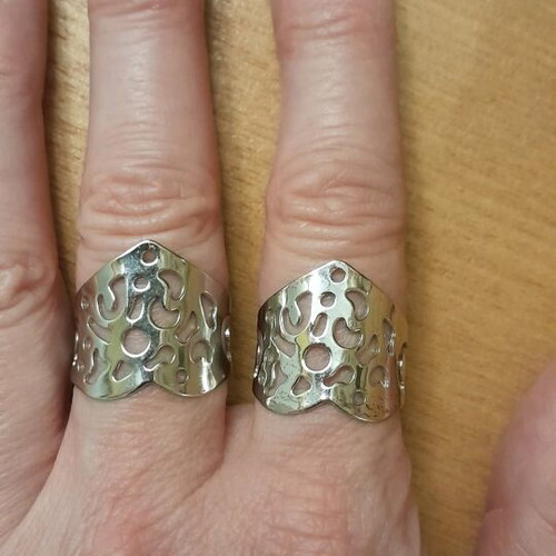 Rings new, silver, set of 2