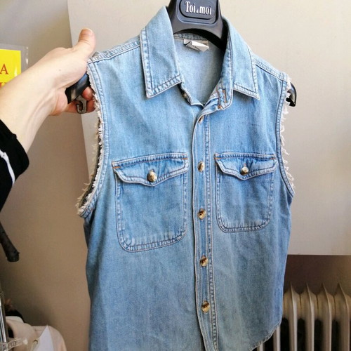 Kids denim vest used, 100% cotton, size XS