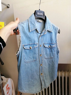 Kids denim vest used, 100% cotton, size XS