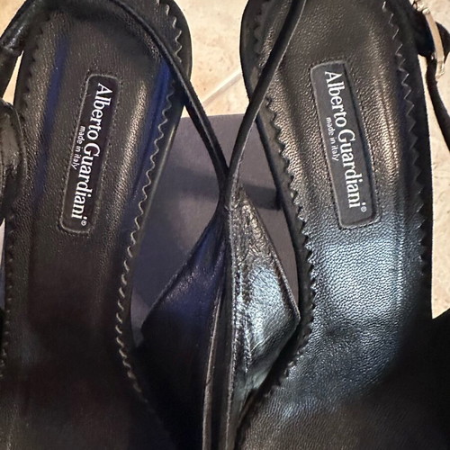 Alberto Guardiani black suede sandals like new, 10cm heel
