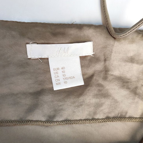 Satin top H&M with lace, size M, like new, soft khaki