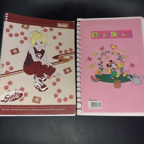 Spiral notebooks new with Sindy and Mini Magous characters