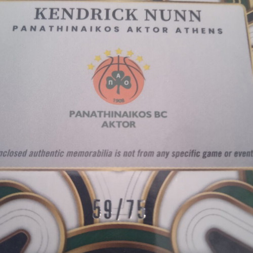 Kendrick Nunn Panini Select Euroleague patch /75