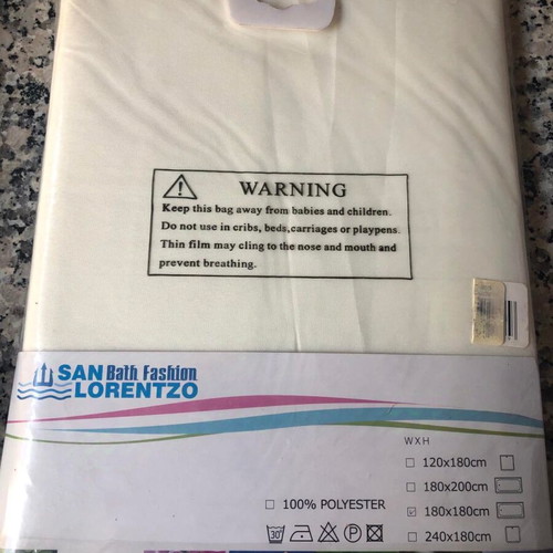 Fabric shower curtain 180x180 new, solid white