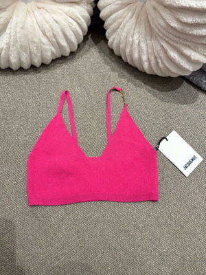 Jacquemus Le Bandeau Pralu knitted bustier new, fuchsia, size L