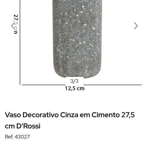 Cement vase used, height 28 cm, diameter 13 cm
