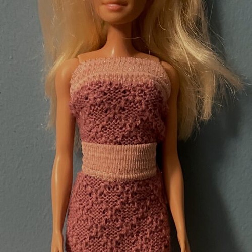 Barbie Mattel 2016 like new with crown and handmade dress