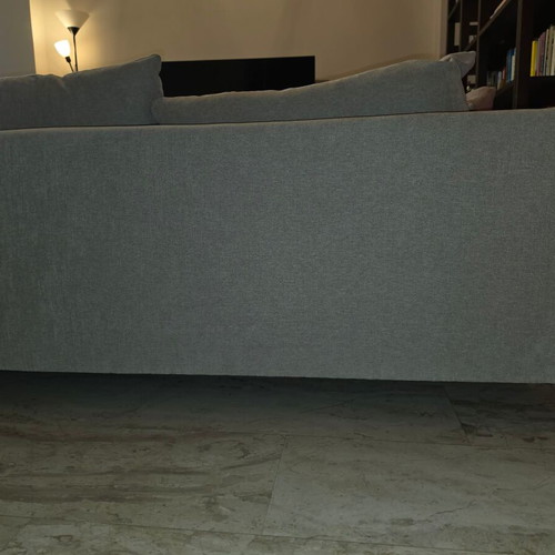 Norman Entos corner sofa 2.55x1.65 m, light grey fabric