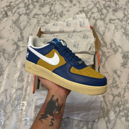 Nike Air Force 1 x Undefeated Ανδρικά αθλητικά παπούτσια κίτρινο και μπλε κατόπιν παραγγελίας