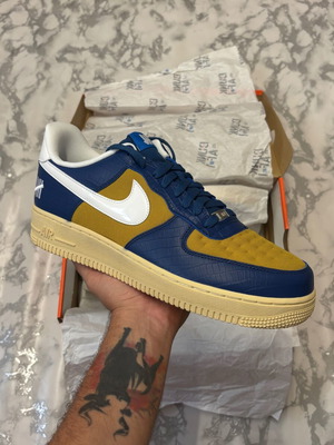 Nike Air Force 1 x Undefeated Ανδρικά αθλητικά παπούτσια κίτρινο και μπλε κατόπιν παραγγελίας