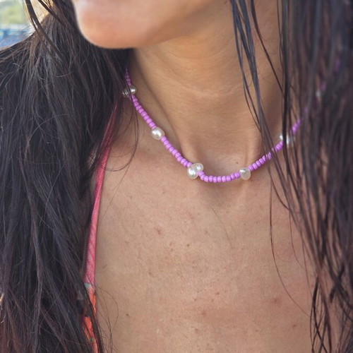 Pink Pearl handmade necklace
