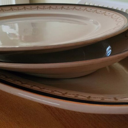 Dunn Bennett Royal Victoria Pottery set of 3 vintage English platters used