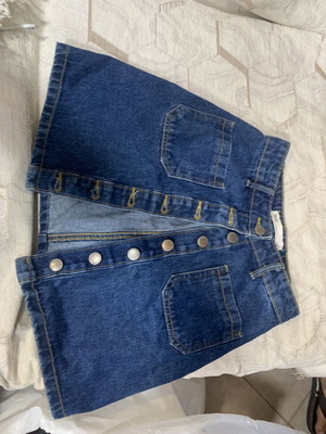 Pink Woman Denim Skirt, Size 32
