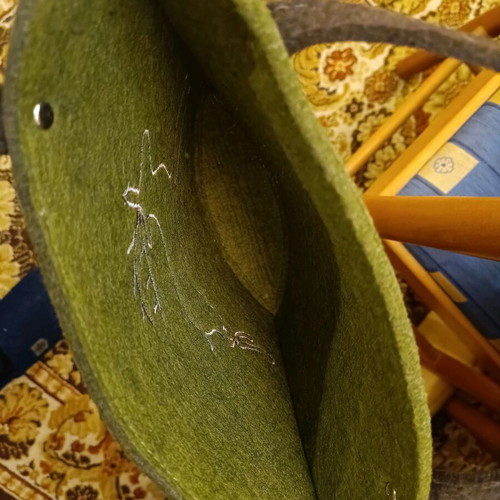 Traditional felt bag with deer design like new
