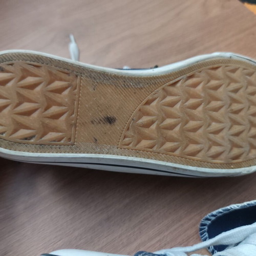 Navy Canvas High Top Shoes used, size 39
